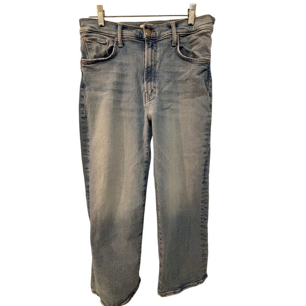 Mother The Dodger Ankle Jeans Cal Daddy Light Blue Wide Leg Size 28